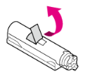 Rimozione del nastro nuovo protettivo dal toner della stampante OKI B412, B432, B512 prima dell'installazione