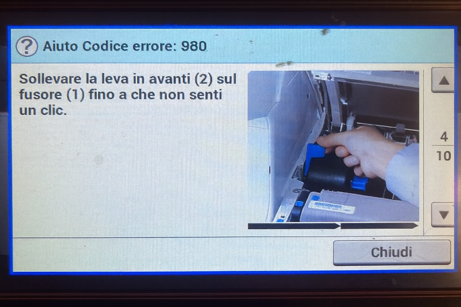 oki errore 980 ispezione obbligatoria